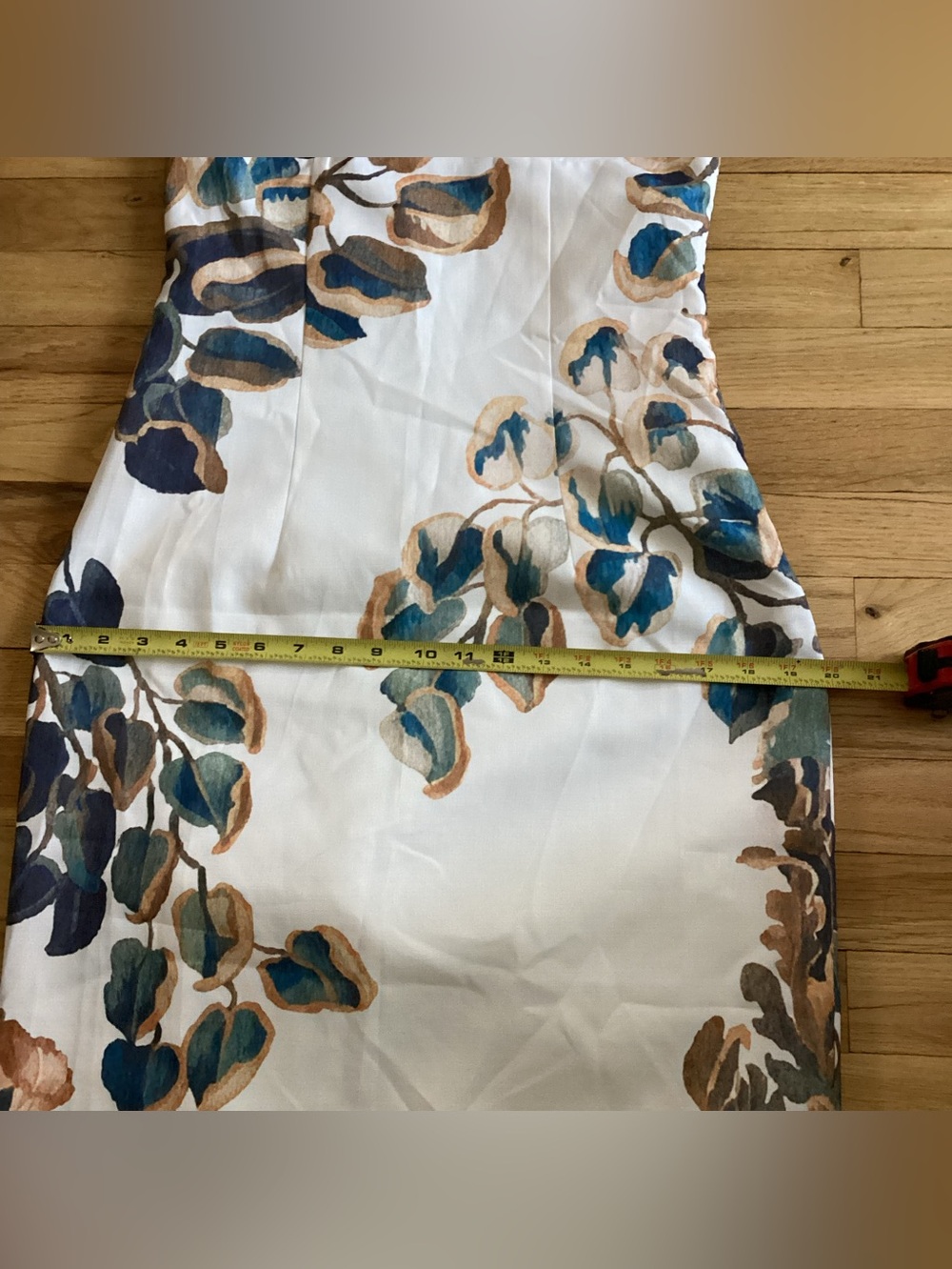 Commence Strapless Floral Leaf Midi Dress Size Medium - Picture 13 of 14